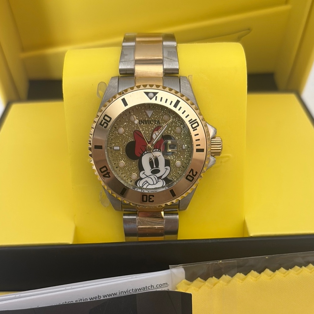 Invicta Gold and Silver Women's Watch with Character Design